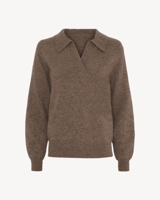 Cashmere Blend Polo brown - La Rue Copenhagen