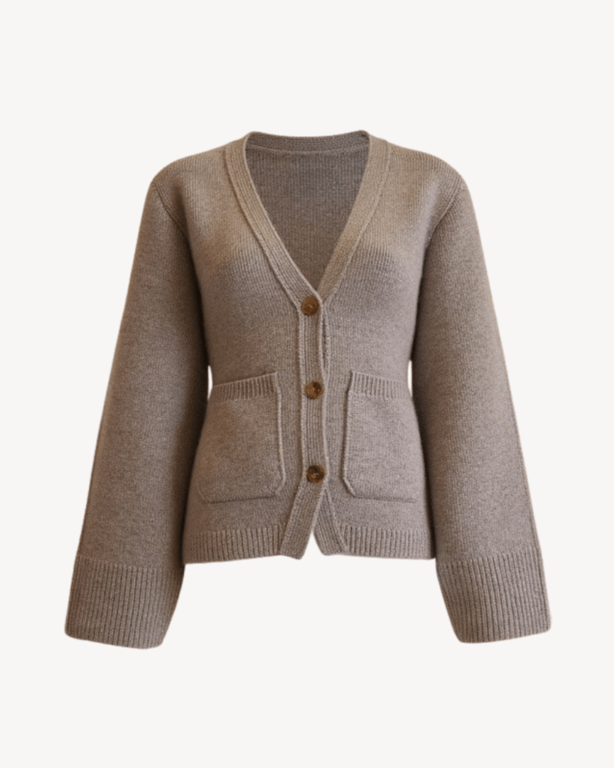 Merino Wool Cardigan beige - La Rue Copenhagen