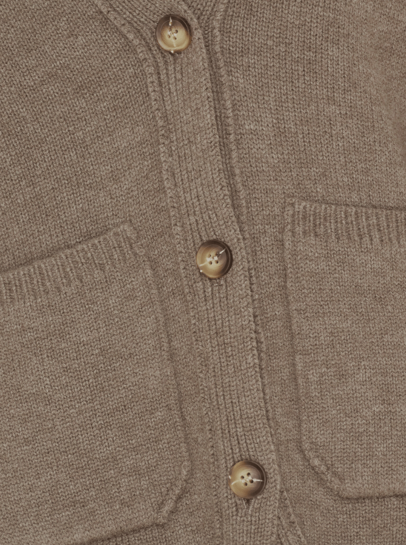 Merino Wool Cardigan beige - La Rue Copenhagen