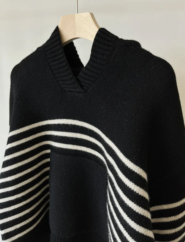 La Rue hooded knit sweater
