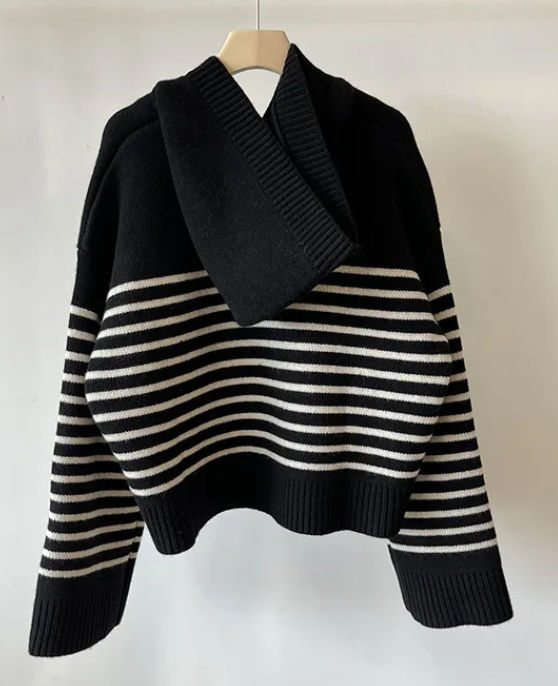 La Rue hooded knit sweater