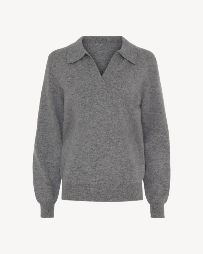 Cashmere Blend Polo grey - La Rue Copenhagen