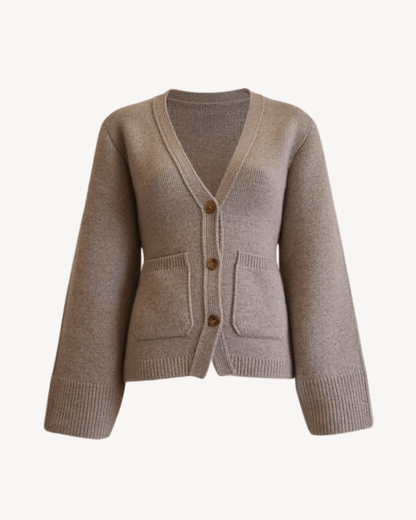 Merino Wool Cardigan beige - La Rue Copenhagen